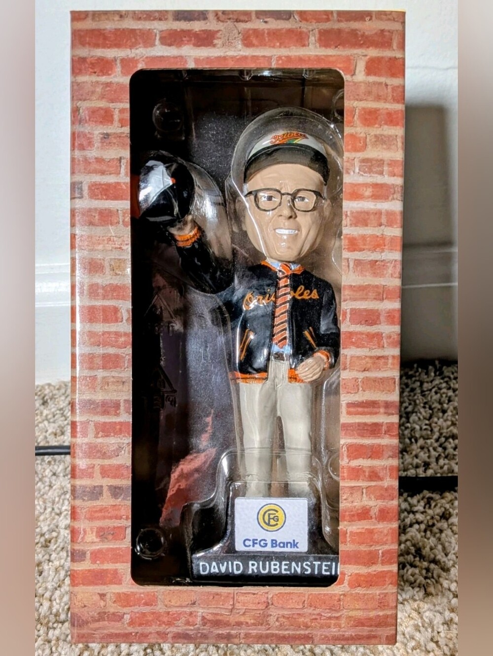2025 Baltimore Orioles David Rubenstein Bobblehead Sga in hand